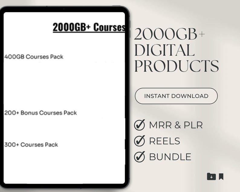 2000GB+ PLR MRR Ebook Video Courses Bundle