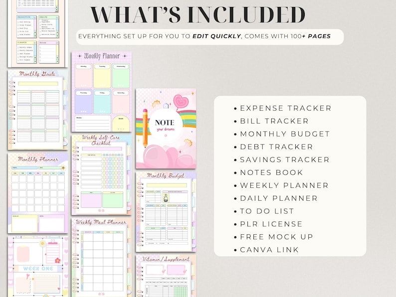 PLR fitness planner