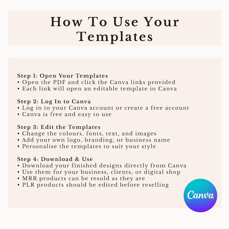 PLR MRR Therapy Worksheets Canva Templates