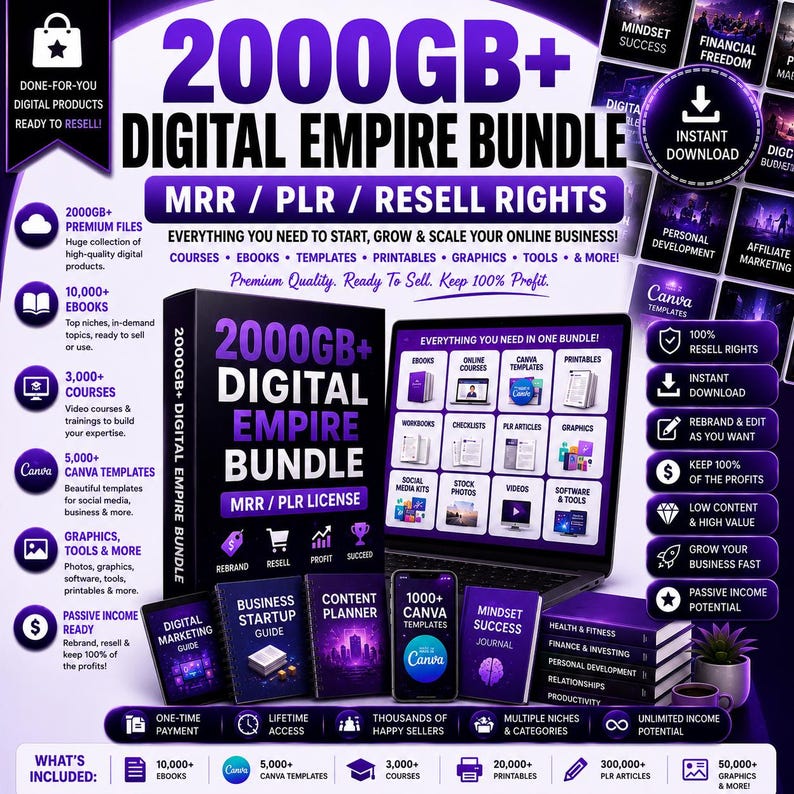 2000GB+ PLR MRR Ebook Video Courses Bundle